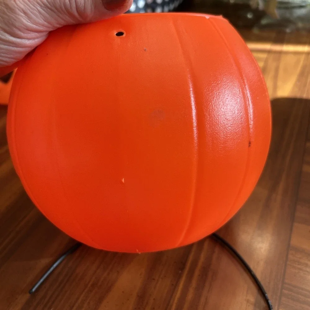 Vintage 80's Trick‎ Or Treat Pumpkin Plastic With Handle Small